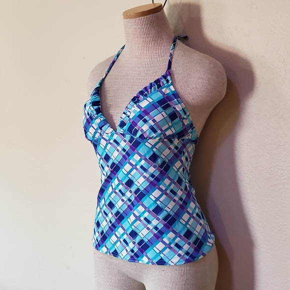 Candie's teal purple halter tankini Small - Picture 2 of 5